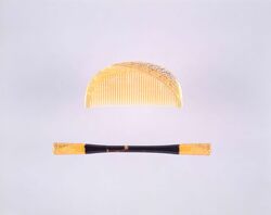 櫛・笄セット(柳橋に川) image