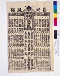 地震出火武者見立 / “Jishinshukkamusha Mitate” (Ranking List) image