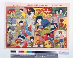 幼女フラワー双六(『幼女の友』10巻1号付録) / Girls’ Flower Sugoroku Board (Supplement to “Yojo no Tomo” Volume 10 No. 1) image