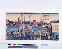 人形町通り蛎売町水天宮参詣群集図 / Crowd of Visitors to Suitengu Shrine in Kakigaracho, Ningyocho Street image
