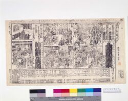 守田座辻番附 入間館劇場絵本 新板色読取 / Playbill of Moritaza Theater : Irumano Gosho Kabuki Ezoshi : Shinban Ukinano Yomiuri image