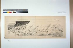 戊辰戦記絵巻 前編第六図 鳥羽関門戦争 / Picture Scroll of the Boshin War: Part 1, No. 6, Battle at Toba Barrier image