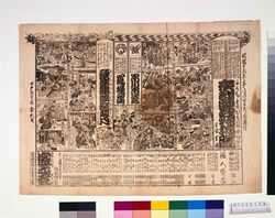 盛元座辻番付「夜討曽我狩場曙」「願凖縄艶色文月」 / Morimotoza Theater Playbill: “Youchi Soga Kariba no Akebono” and “Negai no ItoIro no Fumizuki” image