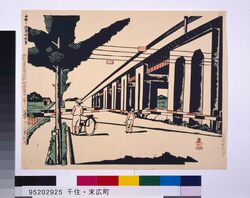 昭和大東京百図絵版画 第九十六景 千住・末広町風景 image