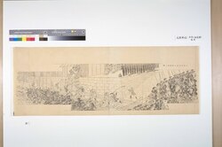 戊辰戦記絵巻 後編第十二図 江戸城大下馬陣列 / Picture Scroll of the Boshin War: Part 2, No. 12, Troop Formation at Edo Castle image