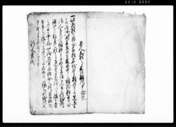 日光山就御社参寄人馬出候村々より来候触次江申渡覚 / Document of Laws image